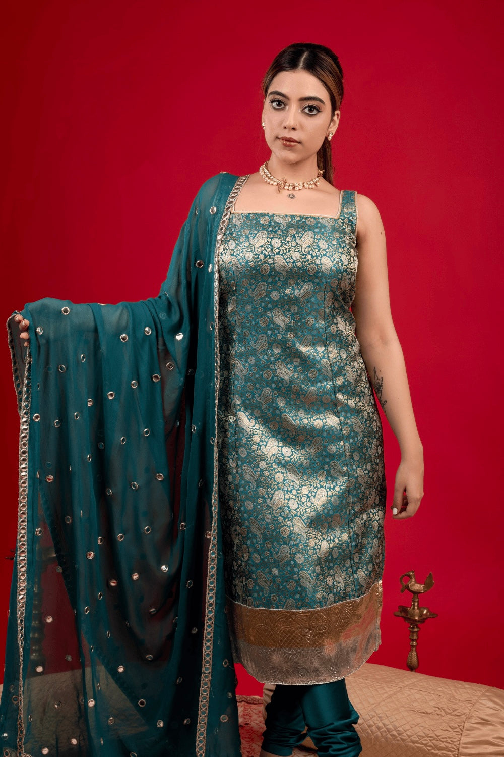 MORNI BODYCON SUIT & CHURIDAR SET
