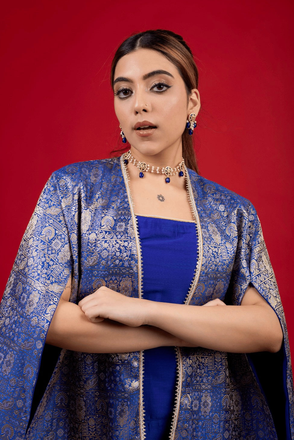 SAIBA NEEL CAPE DRESS