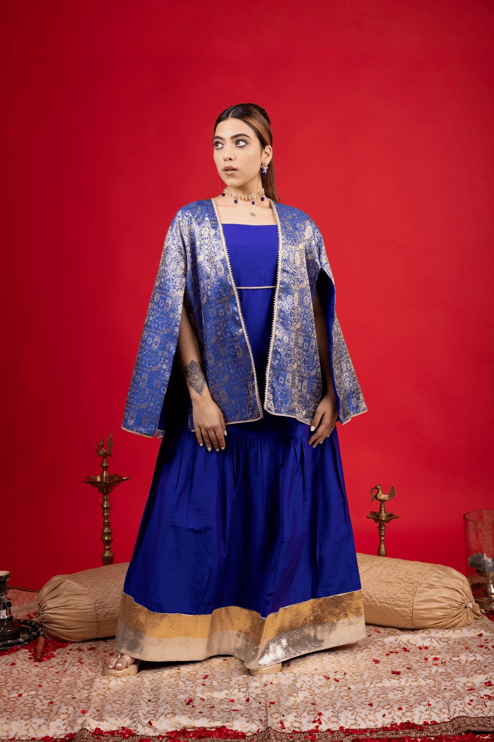 SAIBA NEEL CAPE DRESS