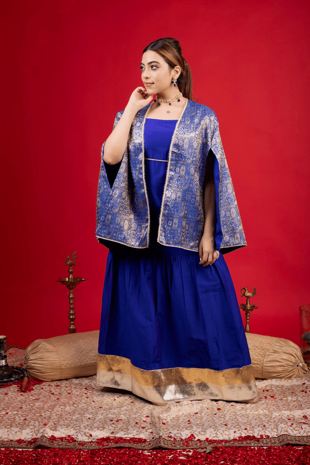 SAIBA NEEL CAPE DRESS