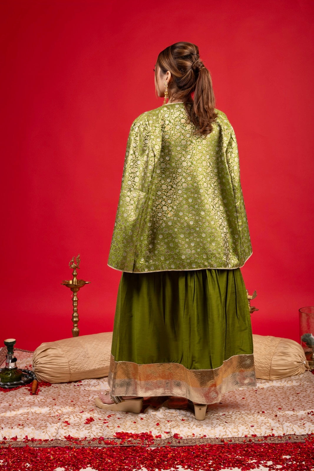 SAIBA MEHNDI CAPE DRESS