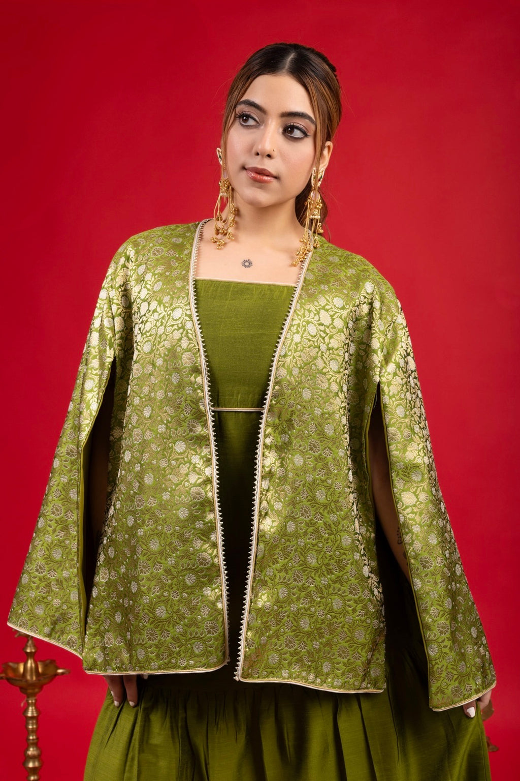SAIBA MEHNDI CAPE DRESS